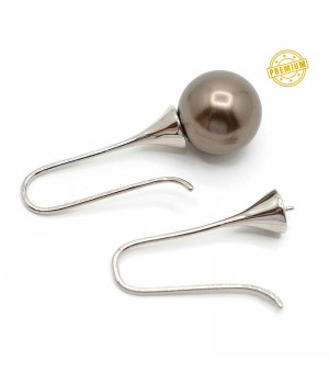 Brass Hook Earrings 25mm, platinum plated