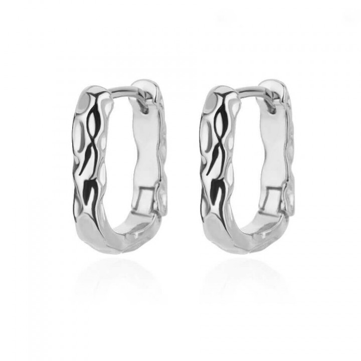 Hoop earrings 18:14mm, platinum plated