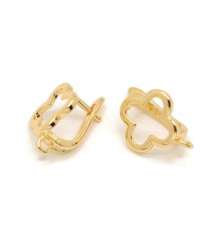 Earrings Clover, 18 carat gold plated