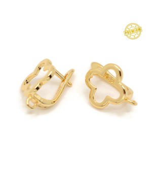 Earrings Clover, 18 carat gold plated