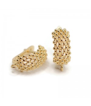 Brass Lever back Earrings with loop, 18k gold plated