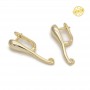 Brass Lever Back Earrings with open loop, 18K gold plated