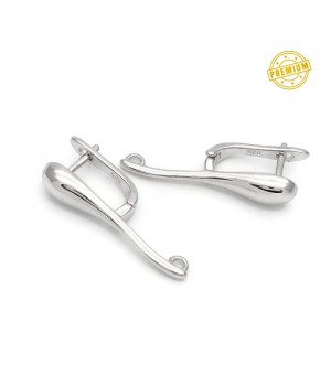 Brass Lever Back Earrings with open loop, platinum plated