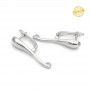 Brass Lever Back Earrings with open loop, platinum plated
