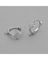 Швензы Полярная звезда инкрустация, родиевое покрытие