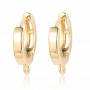 Brass Hoop Earrings 13mm with open loop, 18K gold plated