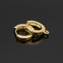 Brass Hoop Earrings 13mm with open loop, 18K gold plated