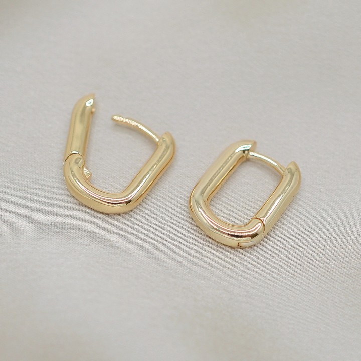 Earrings Oval small 16:3mm, gold plated 18K