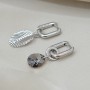 Earrings Oval small 16:3mm, platinum color