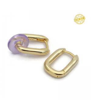 Aretes ovalados 16:3mm, dorado 18K