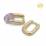 Earrings Oval small 16:3mm, gold plated 18K