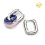 Oval Hoop earrings 16:3mm, platinum plated