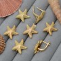Earrings Starfish, 18K gold plated