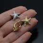 Starfish Lever Back Earrings with open loop, 18K gold plated