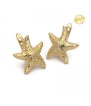 Pendientes Estrella de mar, dorado 18K