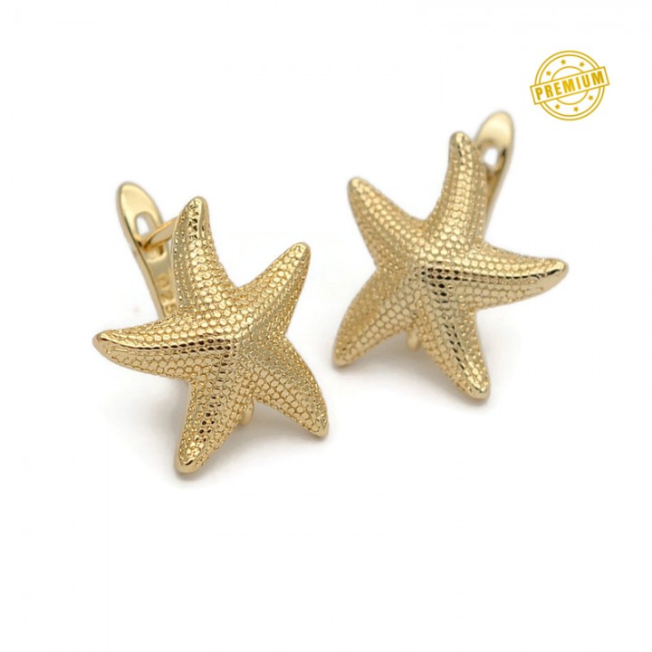 Швензы Морская звезда, позолота 18К