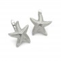 Starfish Lever Back Earrings with open loop, platinum plated