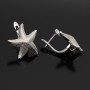 Starfish Lever Back Earrings with open loop, platinum plated