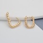 18K Gold Plated Brass Hoop earrings 16:12mm, 1 pair