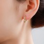 18K Gold Plated Brass Hoop earrings 16:12mm, 1 pair