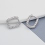 Platinum Plated Brass Hoop earrings 16:12mm, 1 pair