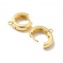 Brass Hoop Earrings 12mm with loop, 18K gold plated