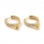 Brass Micro Pave CZ Hoop Earring for Half Drilled Beads, 18K gold plated