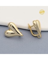 Швензы Сердце объемное, позолота 18К