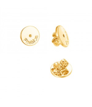 Earring backs 8mm 18K gold plated, 1 pair