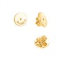 Earring backs 8mm 18K gold plated, 1 pair