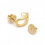 Earring backs 8mm 18K gold plated, 1 pair