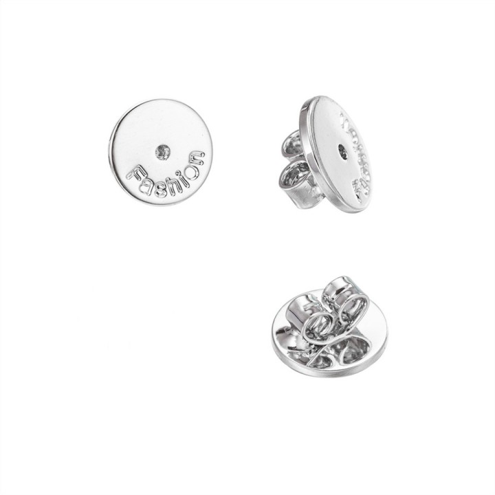 Earring backs 8mm platinum plated, 1 pair