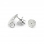 Earring backs 8mm platinum plated, 1 pair