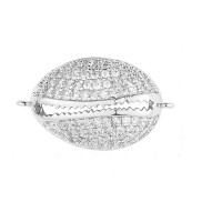 Коннектор Ракушка Каури 22мм, родиевое покрытие