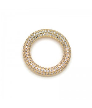 Anillo con circonitas cúbicas, dorado 18K