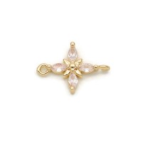 Conector Estrella pequeña con circonias cúbicas, baño de oro de 18K