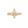 Brass micro pave Small Star link, 18K gold plated