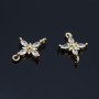 Brass micro pave Small Star link, 18K gold plated