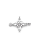 Brass micro pave Small Star link, platinum plated