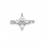 Brass micro pave Small Star link, platinum plated