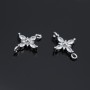 Brass micro pave Small Star link, platinum plated