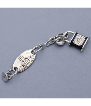 Conector para collar o pulsera estilo Vivienne W., baño de rodio