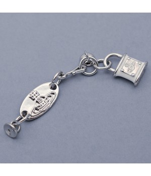 Conector para collar o pulsera estilo Vivienne W., baño de rodio