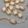 Cowrie shell connector, 18K gold plated
