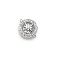 Conector Rosa de los Vientos con circonias cúbicas, baño de platino