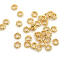 Anillas redondas dobles 0.70x4mm baño de oro de 18K, 10 piezas