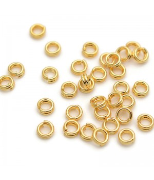 0.7x4mm 18K Gold Plated Double Jump rings,  10 pieces