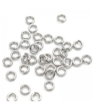 0.7x4mm Platinum Plated Double Jump rings,  10 pieces