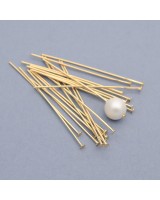 Пины со шляпкой 40:0.60мм позолота 14 карат, 10 штук