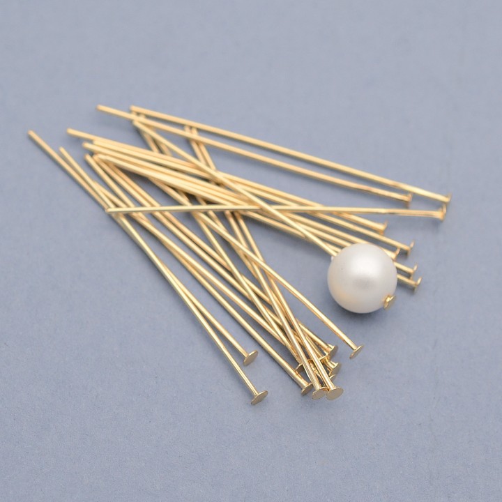 Пины со шляпкой 20 мм позолота 16 карат, 2 грамма